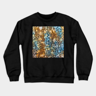 Brown and Blue Floral Abstract Crewneck Sweatshirt